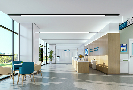 Modern Hospital Hall 3d model