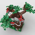 LEGO toy building blocks trees plants greening big trees 3d model