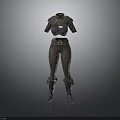 3D Model of Medieval Fantasy Armor Set With Chest Plate Leg Armor and Boots
