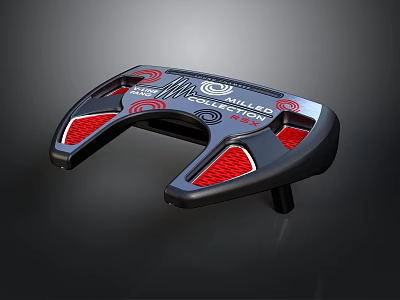 Golf Putter Design With Red Accents Black Frame And MAZEL Logo 3d model