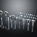 Essential Metal Hardware Tools Including Hooks Bolts Nuts For DIY And Professional Projects 3d model