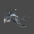 Mystical Dragon Creature With Iridescent Wings And Intricate Horns Design 3d model