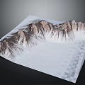 Natural Mountain Landscape Pattern On White Paper With Black Background And Checkerboard Edge