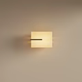 Square Beige Textured Wall Lamp Mounted on Beige Wall with Soft Illumination 3d model