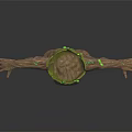 Standing Tree Character With Wooden Body And Green Moss Head Arms Outstretched