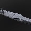 Modern Military Aircraft Carrier With Flight Deck And Navigation Systems