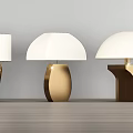 Modern Table Lamps With Transparent Glass And Golden Metal Bases In Various Shapes