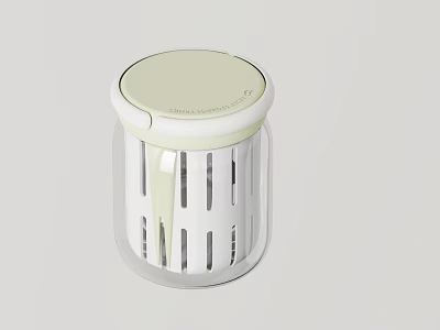 Modern White Vegetable Washing Basin With Transparent Container And Drainer Lid 3d model