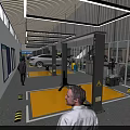 4S Shop Indoor Service Bay With Car Lift And Staff Rest Area