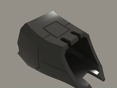 Black 3D Model Mechanical Component With Square Structure And Open Design 3d model