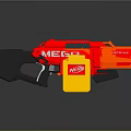 NERF MEGA MOTOSTRYKE Red Toy Blaster With Yellow Component And Black Parts