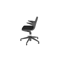Black Modern Office Chair with Armrests Padded Seat Swivel Base and Wheels