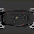 Futuristic Mobile Platform With Black Body Transparent Top And Mechanical Legs