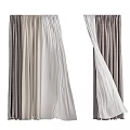 Elegant Flowy Curtains In Gray And White With Pleated Design For Home Windows