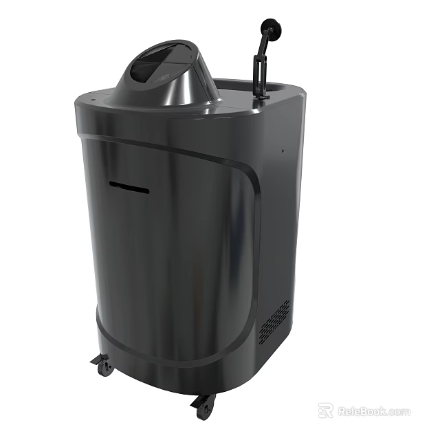 Portable Black Wheeled Equipment With Top Opening Handle And Ventilation Design 3d model 