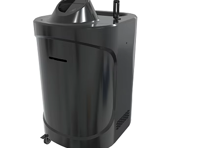 Portable Black Wheeled Equipment With Top Opening Handle And Ventilation Design 3d model