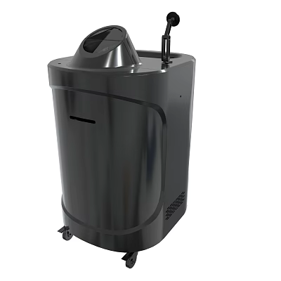 Portable Black Wheeled Equipment With Top Opening Handle And Ventilation Design 3d model
