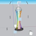 Colorful Illuminated Modern Tower With Rainbow Light Effects And Sleek Structure