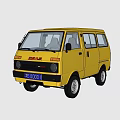 Yellow DAKAR Retro Van With Classic Compact Body Design Details 3d model