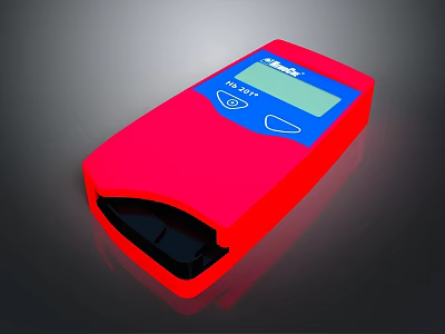 Red Electronic Device With Blue Panel Digital Screen And Control Buttons 3d model
