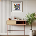 Modern Dressing Table Wooden Dressing Table Combination 3d model