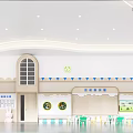 Spacious Kindergarten Hall With Piano Staircase And Decorations 3d model