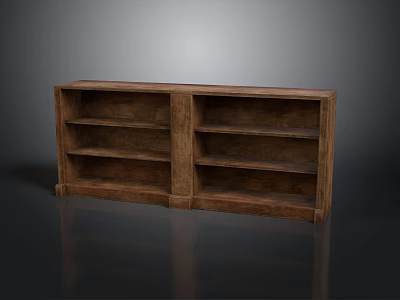 Modern Wooden Bookshelf With Multiple Shelves For Home Storage And 3d model