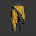 Yellow And Gray Casual Pants With Logo Waistband Comfortable Design