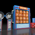 Interactive Zone With Lucky Flip Game And Colorful Dice For Entertainment 3d model