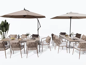 Modern Outdoor Table and Chair Outdoor Leisure Table and Chair 3d model