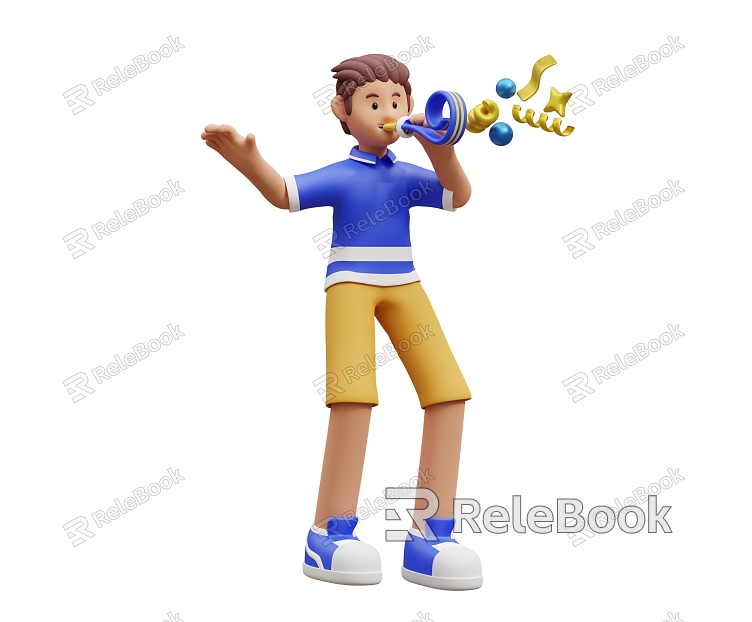 Cartoon Man Cartoon Celebration Scene Cartoon Scene Anime Man model