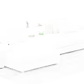 Modern Zanotta Double Sofa With Light Gray Upholstery Side Table And Table Lamp