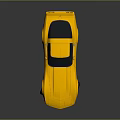 Yellow Classic Sports Car With Sleek Body Design Black Alloy Wheels And Shiny Reflective Exterior