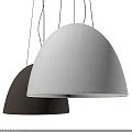 Modern Dome Pendant Lights With White And Dark Striped Design Illuminated Contemporary Style