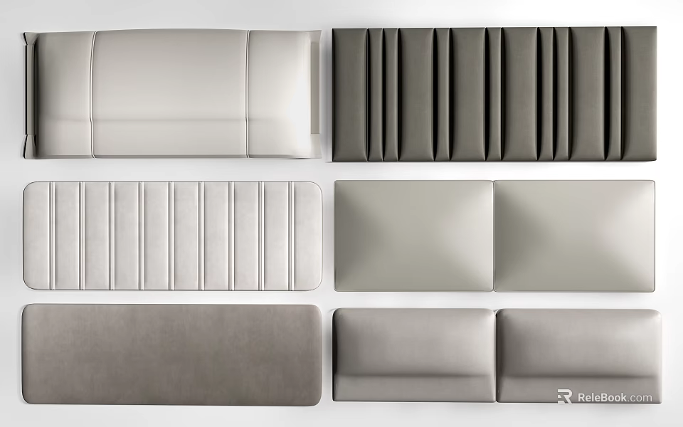 Modern Decorative Ornament Set with Various Textures and Neutral Tones for Home Styling 3d model 