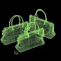 Colorful Canvas Handbags With Green Red Blue Designs And White Base Handles