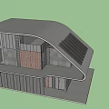 Modern Detached House with Solar Panels on Curved Roof and Contemporary Facade Design