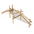 Outdoor Wooden Kids Climbing Frame With Ladder And Net Structure