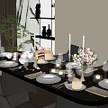 Modern Tableware Table Combination 3d model