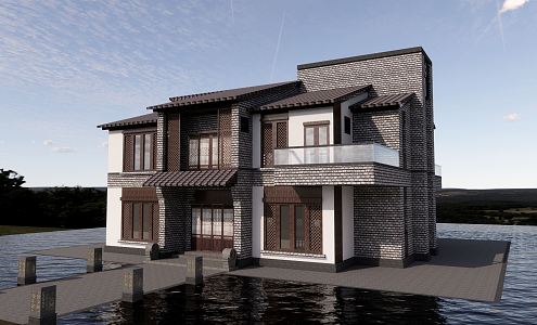 New Chinese Style Folk House Rural Folk House 3d model