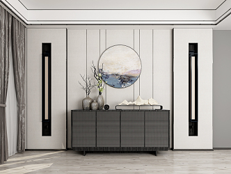 New Chinese-style Entrance Cabinet 3d model