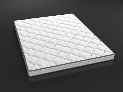 Premium White Quilted Mattress With Diamond Pattern For Comfortable Sleep Support 3d model
