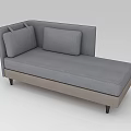 Elegant Modern Gray Fabric Chaise Lounge With Soft Cushions And Black Legs