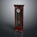 Classic Wooden Grandfather Clock With Glass Panel White Dial And Pendulum