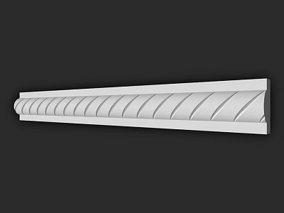 Decorative Architectural Component With Spiral Pattern And White Ornamental Trim 3d model