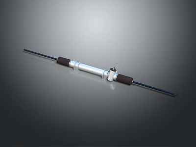 Silver Long Mechanical Rod With Black Ends And White Middle Part 3d model