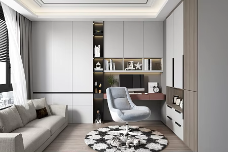 Modern study 3d model