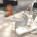 Modern Exhibition Booth Entrance For Fast Fashion Brand With White Curved Design And Mannequins