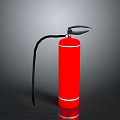 Red Fire Extinguisher With Black Hose And Nozzle Safety Equipment
