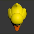 Bright Yellow Rubber Duck Toy With Orange Beak And Shiny Surface